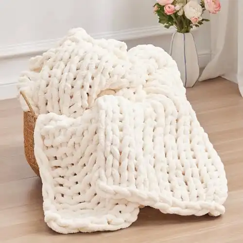 Negwoo Chunky Knit Throw Blanket