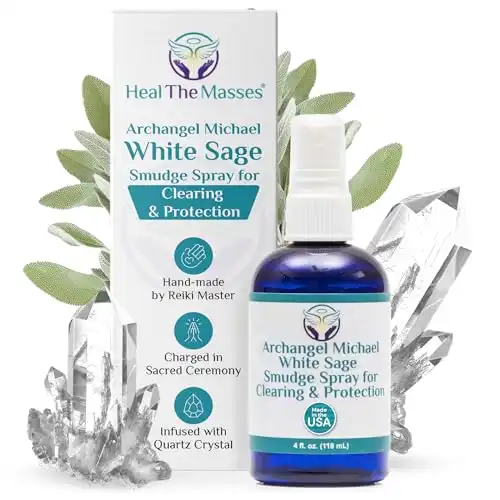 Heal the Masses White Sage Spray: White Sage Smudge Spray for Clearing and Protection - Smokeless Liquid Spray