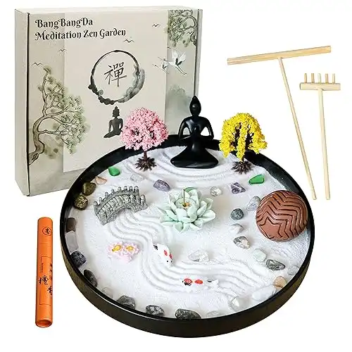 Meditation Yoga Zen Garden kit - Home Office DIY Japanese Mini Rock Sand Garden