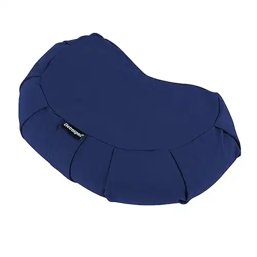 Retrospec Sedona Zafu Yoga Meditation Cushion with Carry Handle and Filled with buckwheat Hulls; Midnight Blue, Crescent