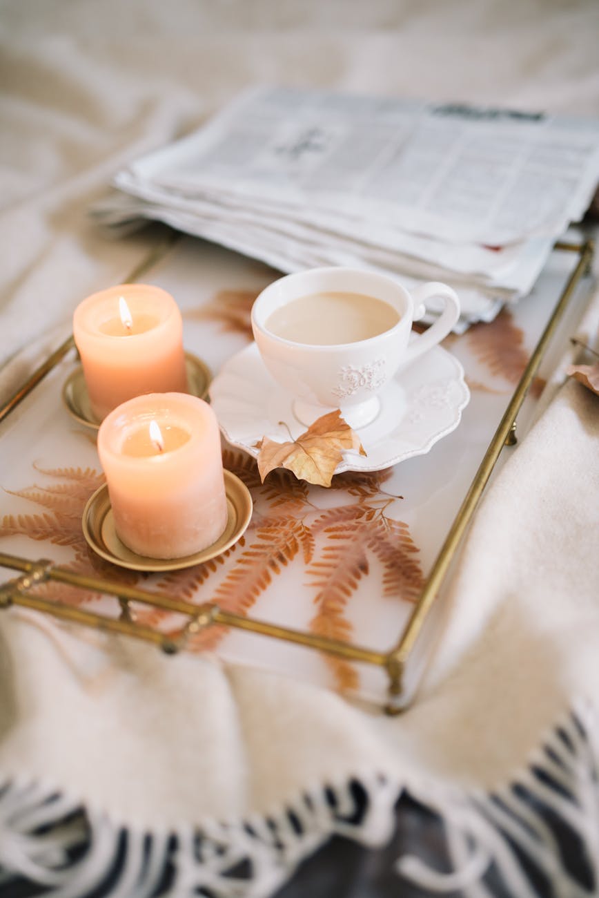 a morning newspaper and coffee