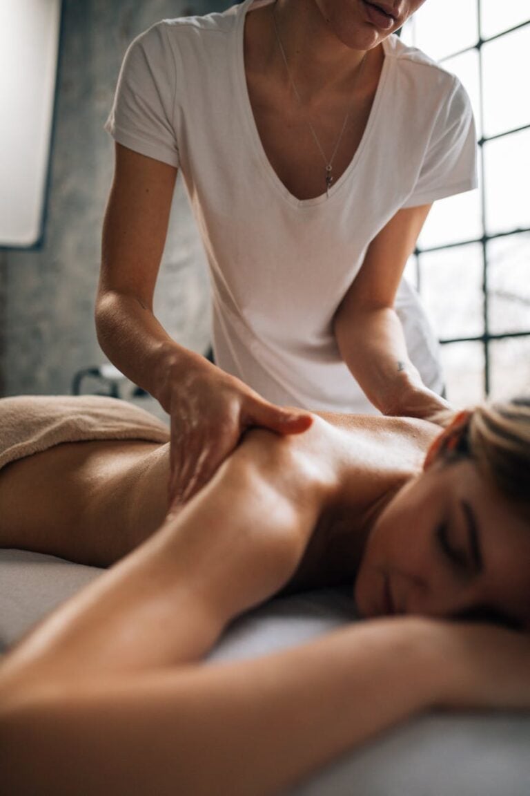 a woman having a massage