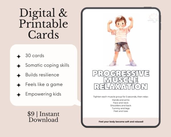 Coping Skills Cards for Kids | 28 printable somatic exercises to build resilience and promote relaxa.
