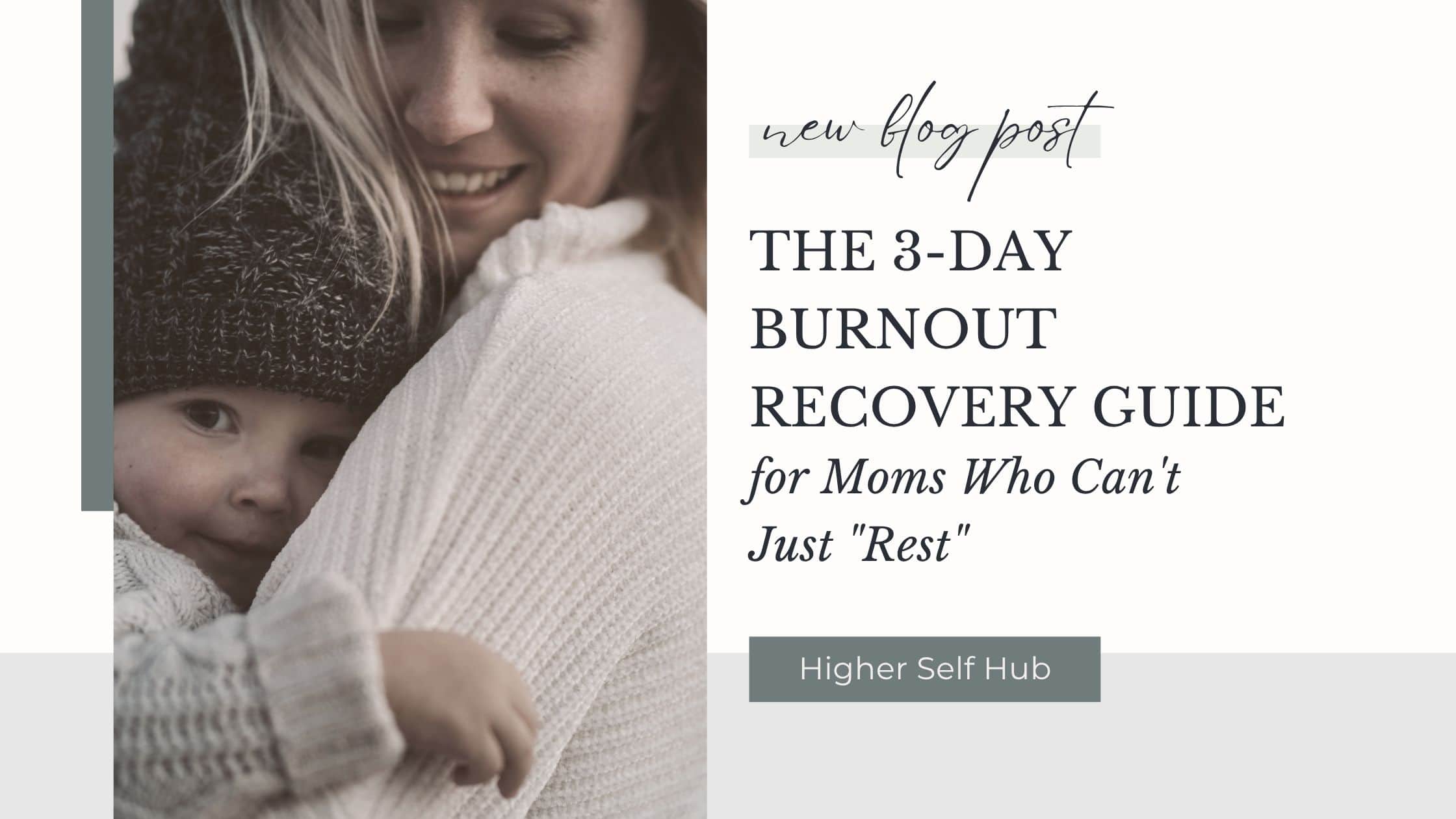 Relaxed mom and child embracing, promoting burnout recovery for overwhelmed moms.