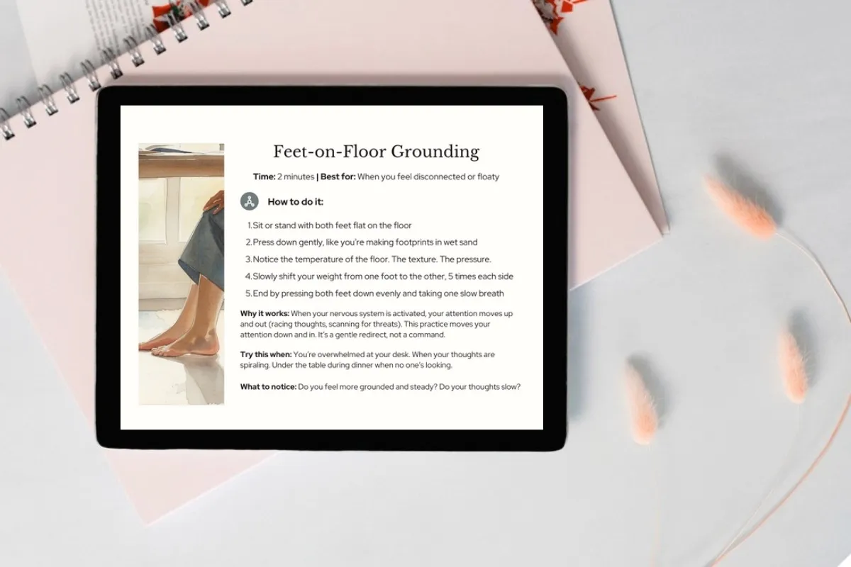 Cute habit tracker printable on pink desk with notebook and pen