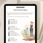 Habit tracker printable Practice Menu showing 10 somatic exercises for nervous system regulation