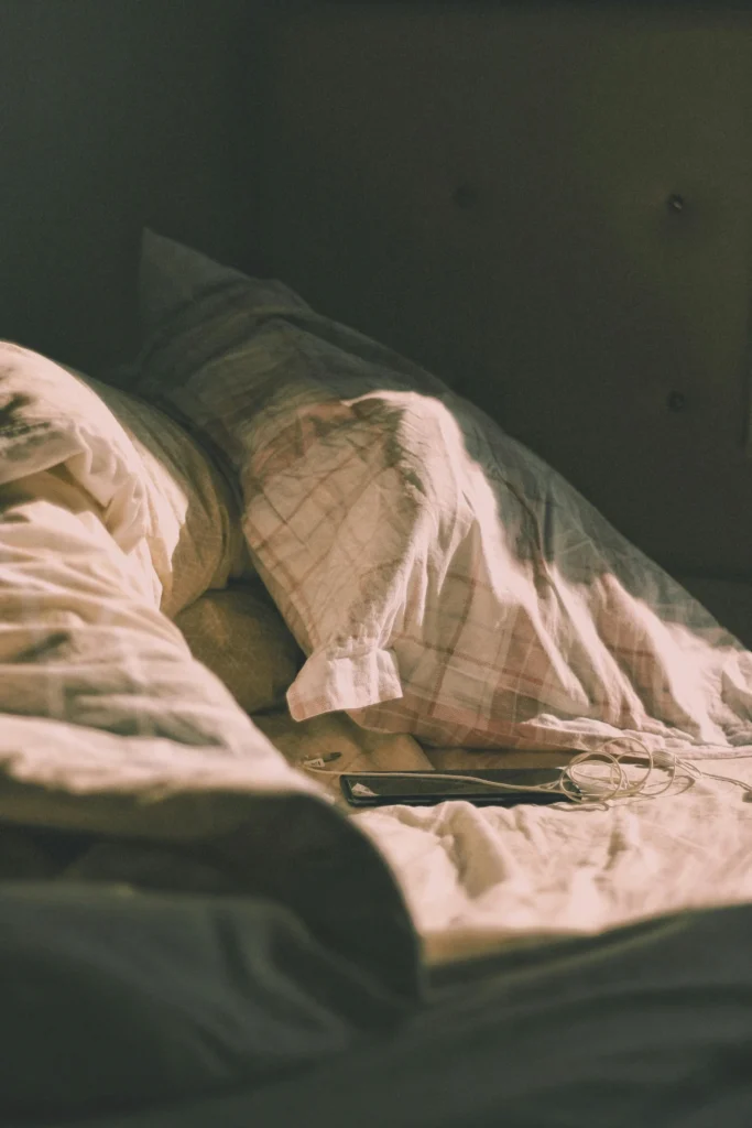 Bedroom pillows with soft natural light