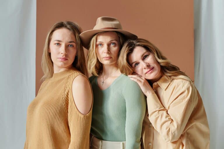 Three women representing different nervous system states for stress and emotional regulation.