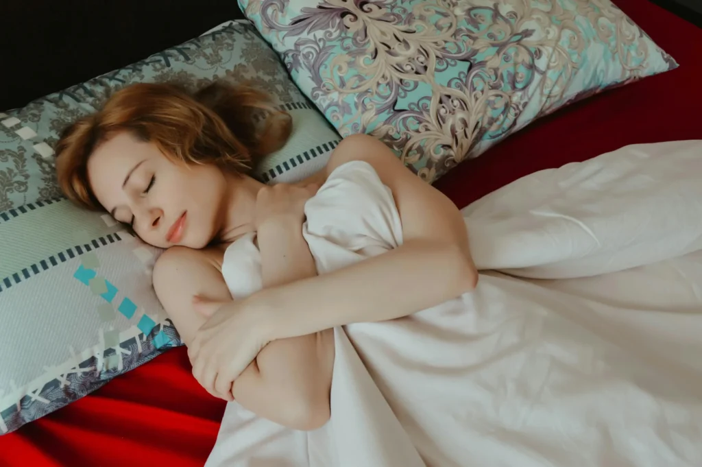 Woman resting in bed