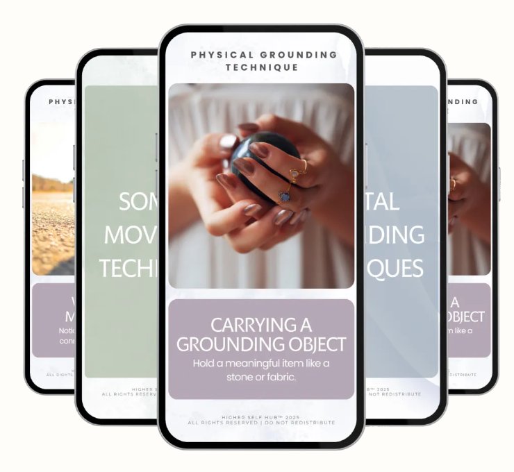 Somatic grounding cards as phone wallpapers