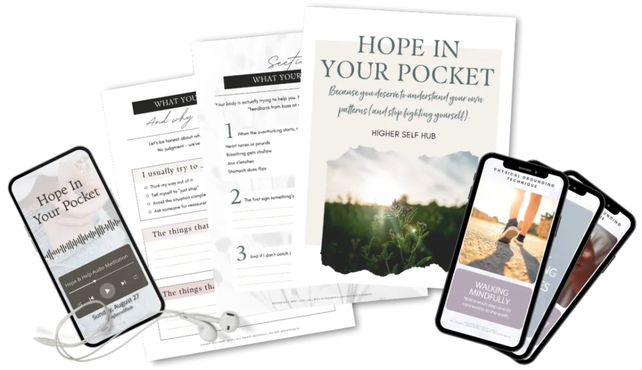 Hope In Your Pocket guide, grounding cards, and meditation audio